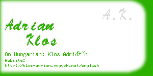 adrian klos business card